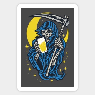 grim reaper with beer Magnet